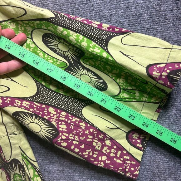 Unisex African Dashiki Tunic – Green and Purple Wax Print – Traditional Boho Fit - Picture 16 of 16